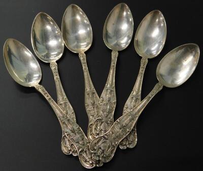 A set of six American sterling silver collector's spoons