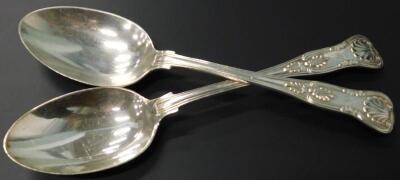 A pair of Edward VII silver serving spoons