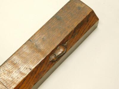 An early Robert of Kilburn 'Mouseman' Thompson oak fender - 2