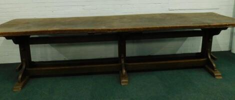 A 17thC oak hall or refectory table