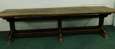 A 17thC oak hall or refectory table