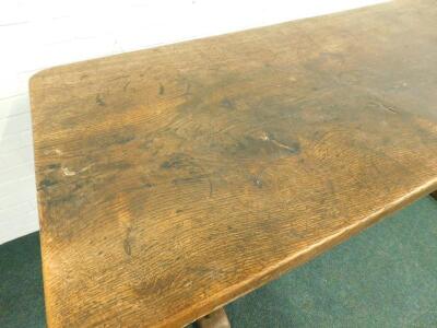 A 17thC oak hall or refectory table - 2