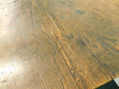 A 17thC oak hall or refectory table - 4