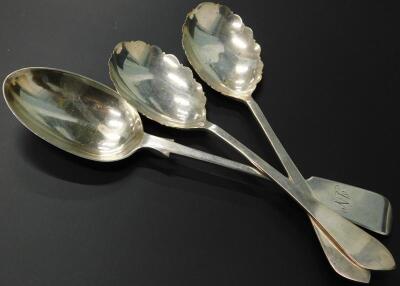 Three silver spoons