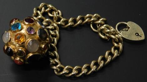 A silver gilt curb link chain