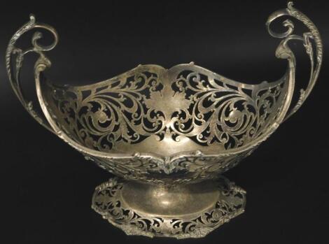 A George V silver basket