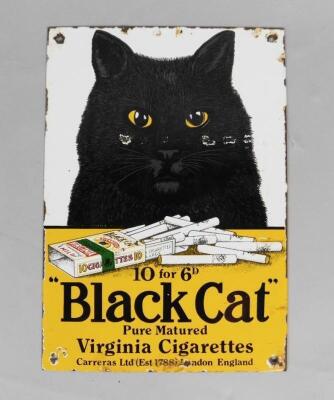 A Black Cat enamel sign