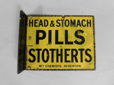 A Stotherts Ltd black and yellow rectangular enamel advertising sign - 2