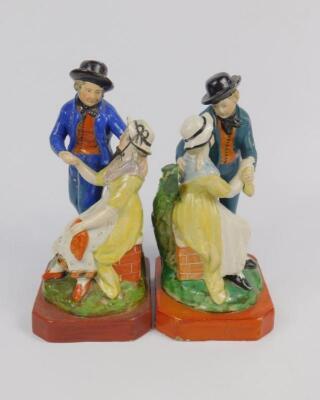 A pair of early 19thC Staffordshire pearl ware marine figures - 2