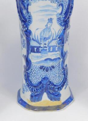 A Delfware 18thC blue and white vase - 2