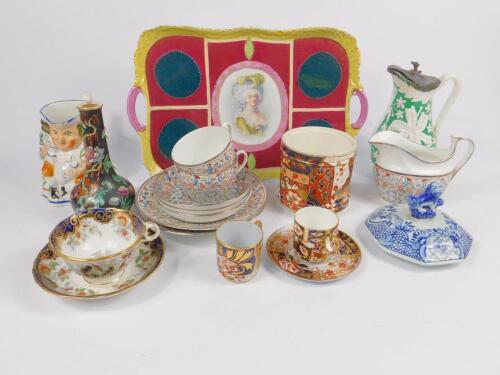 An early 19thC porcelain silver lustre part tea service