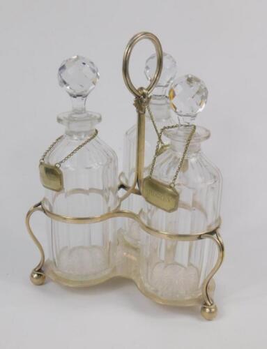 A Victorian Mappin Brothers plated three bottle wine cruet