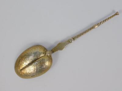 An Edward VII silver replica of the Coronation Anointing spoon - 2