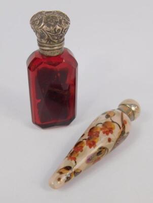 A Victorian porcelain scent bottle