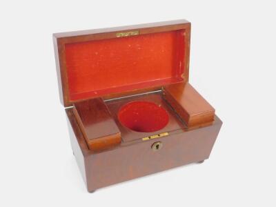 A Regency mahogany sarcophagus tea caddy - 2