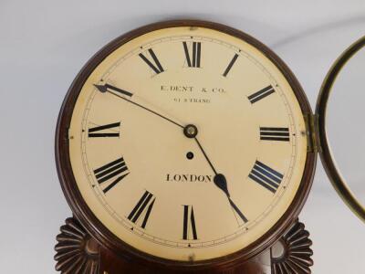 A Regency mahogany and brass inlaid wall clock - 2