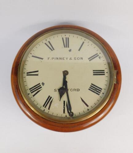 A Victorian mahogany circular cased wall clock