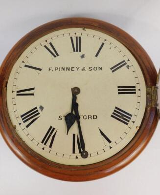 A Victorian mahogany circular cased wall clock - 2