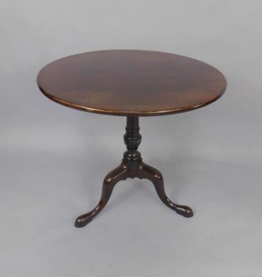 A George III mahogany tilt top occasional oval table - 2