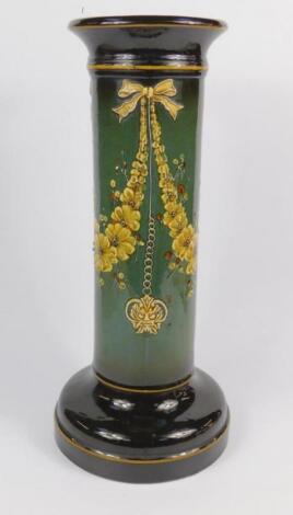 A late 19thC Art Pottery jardiniere stand