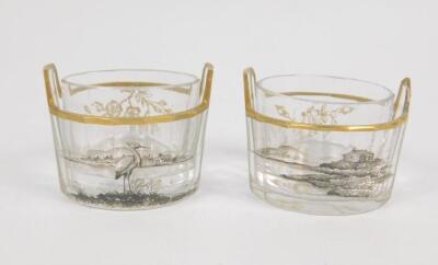 A pair of Daum Nancy early 20thC glass salts - 2