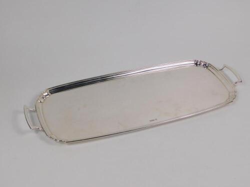 A George V silver oblong two handled tray