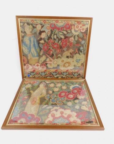 Two 18thC tapestry panels with Chinese subjects