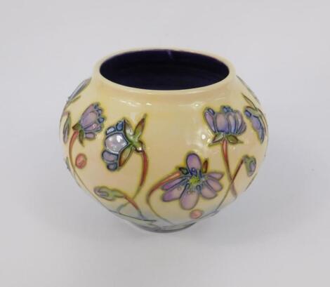 A Moorcroft pottery globular vase decorated in the Hepatica pattern