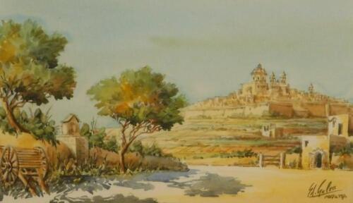 Edwin Galea (b.1934). Typical Maltese farmhouse Mdina