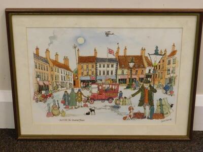 Colin Carr (1929-2002). Caistor - The Market Place - 2