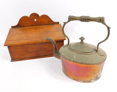 A Victorian copper kettle