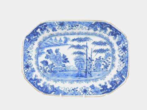 An 18thC Chinese blue and white export dish