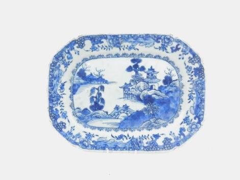 An 18thC blue and white Chinese export dish