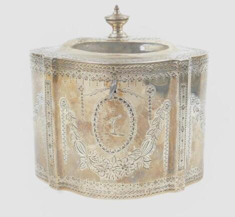 A George III silver tea caddy by Charles Aldridge & Henry Green