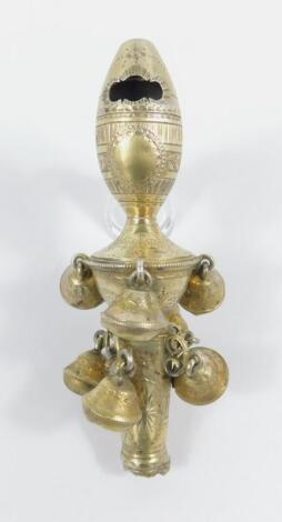 A George III gilt metal child's rattle