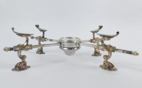 A 19thC silver plated food warmer or entree dish stand