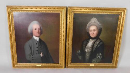 18thC English School. A pair of portraits of the Reverend Hewley Baines (1721-1800)