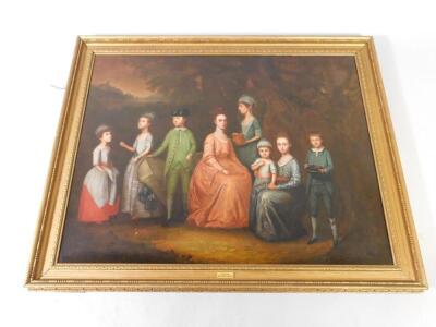 18thC English School. Family portrait group of Hewley and Mary Baines - 2