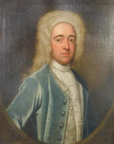 18thC English School. Half length portrait of Timothy Mortimer