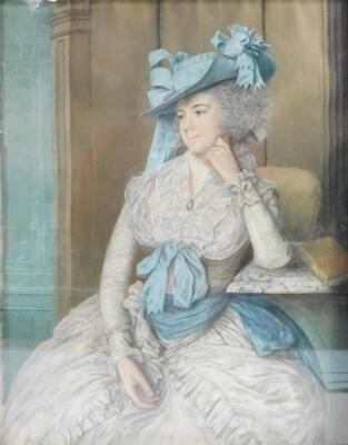 Late 18th/early 19thC English School. Three quarter length portrait of Catherine Harrison (1766/7-1