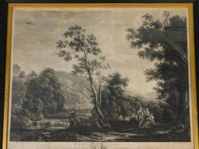 After Claude Lorrain (1600-1682). A pair of engravings entitled 'Morning' and 'Evening' - 2