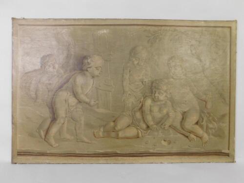 18th/19thC Italian School. A classical study of five cherubs in a landscape