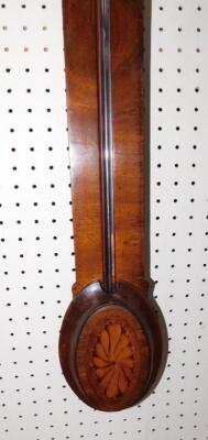 A 19thC walnut and mahogany stick barometer - 2