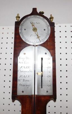 A 19thC walnut and mahogany stick barometer - 3