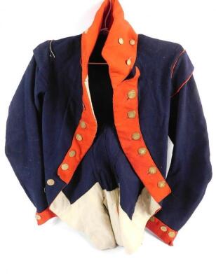 A 19thC York Volunteers blue and red military tunic