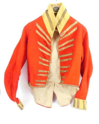 A 19thC York Volunteers red and yellow military dress tail coat.