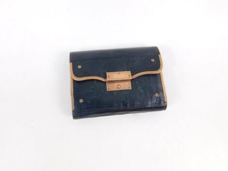 A late Victorian leather folding pocket aide memoire