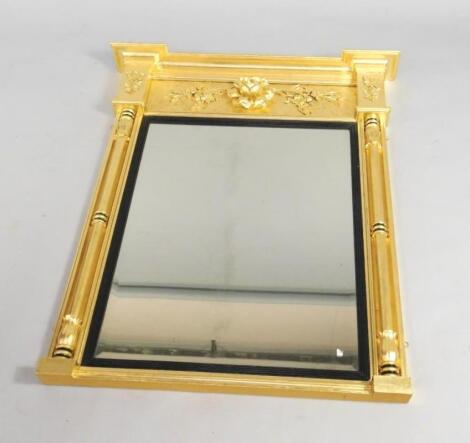 An early 19thC gilt gesso overmantel mirror