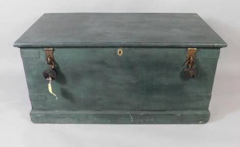 A painted pine silver chest