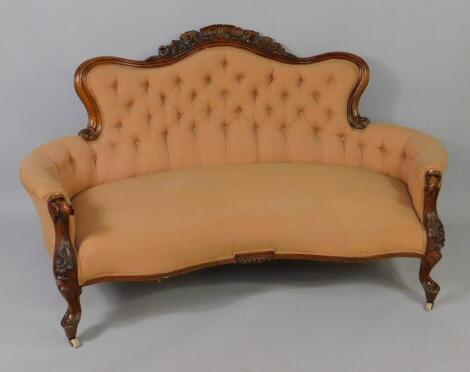 A Victorian rosewood sofa